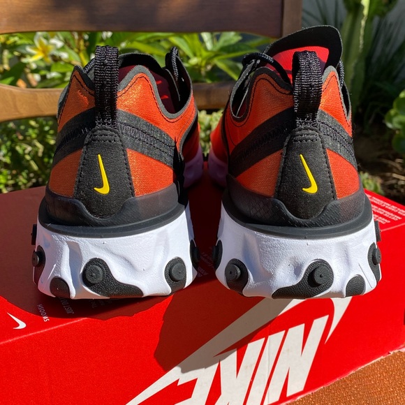 New Nike React Element 55 PRM SU19 Blk//BLK-Tr Yl - Picture 5 of 9